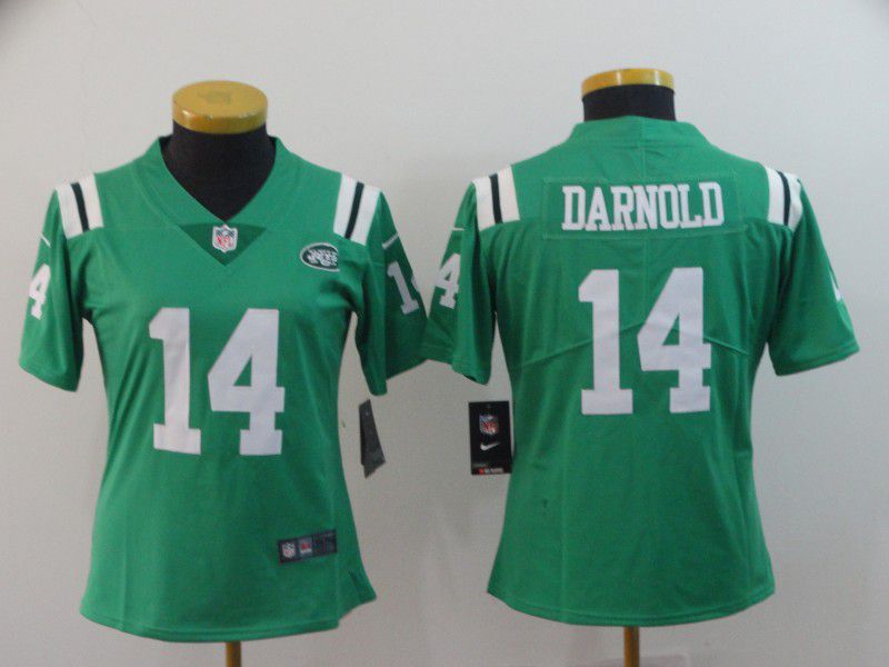 Women New York Jets #14 Darnold Green Nike Vapor Untouchable Limited Playe NFL Jerseys->women nfl jersey->Women Jersey